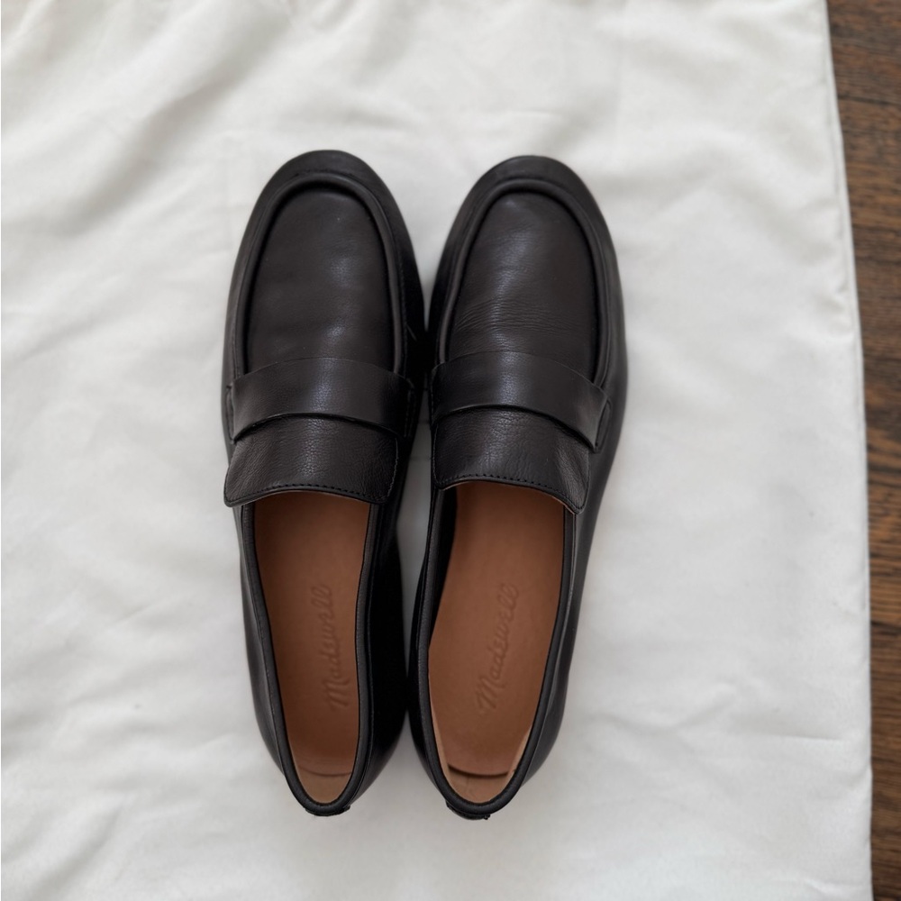 Madewell black leather loafers 7.5